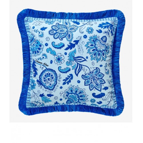 CHIARA ALESSI MAVİ KADİFE DEKORATİF YASTIK 45X45 Cm
