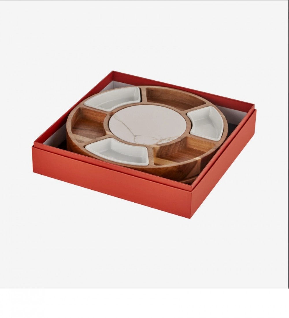 Cihiara Alessi Kahverengi Ahşap Peynir Sunum Tabağı Acacia Elegance Collection