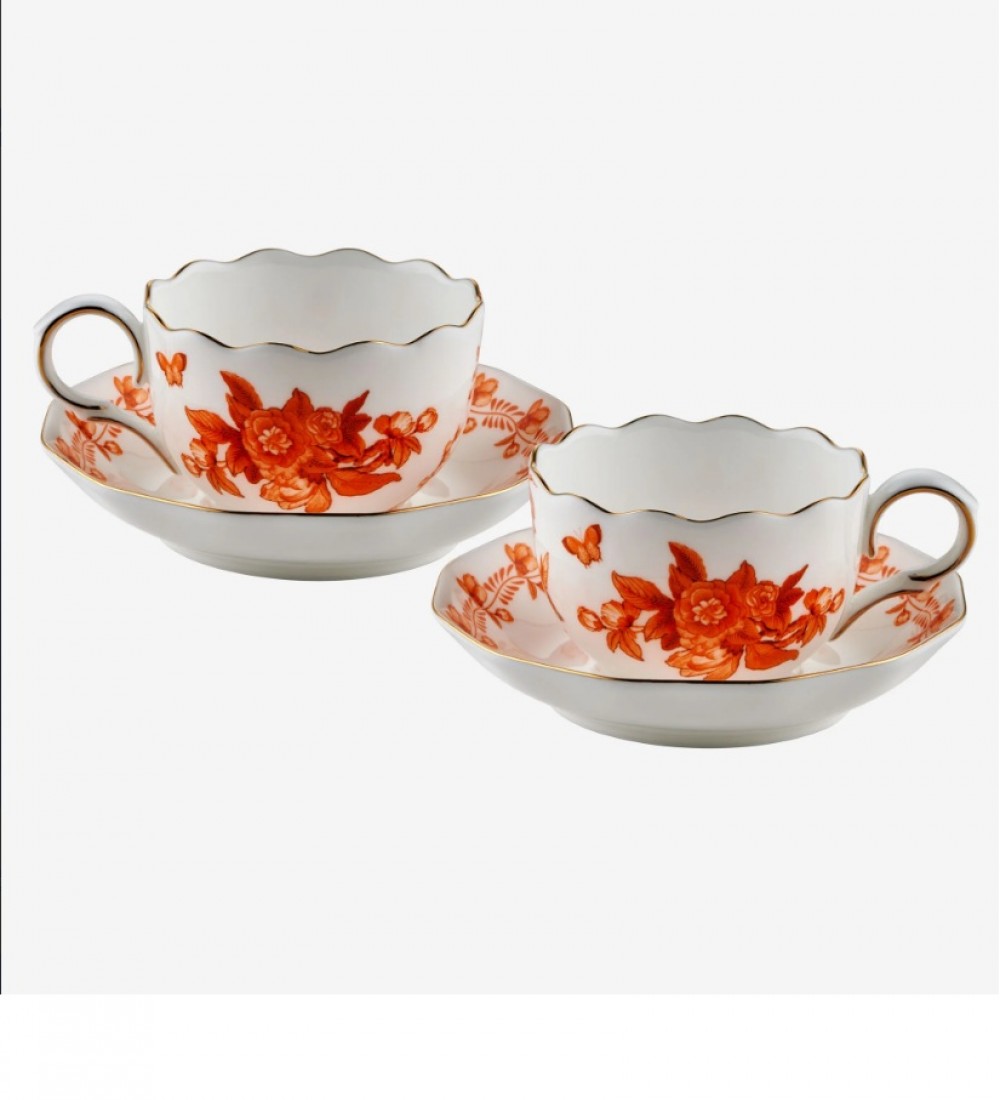 Chiara Alessi Turuncu Porselen Kahve Fincan Seti 100 Ml Primavera Collection  CAPBC984OR2