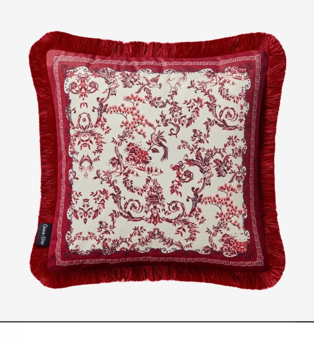 Chiara Alessi Kırmızı Kadife Dekoratif Yastık 45X45 Cm CATFG4343RD
