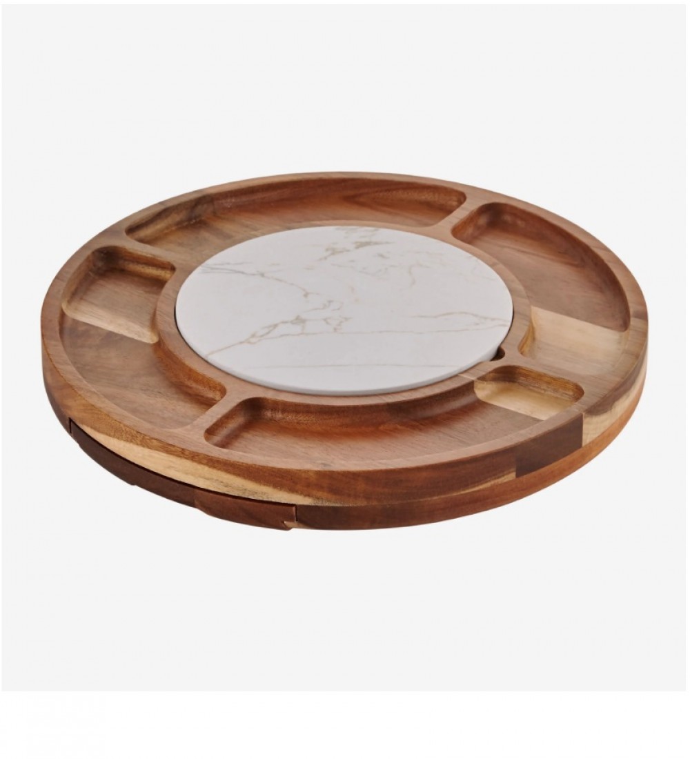 Chiara Aalessi  Kahverengi Ahşap Peynir Sunum Tabağı Acacia Elegance Collection