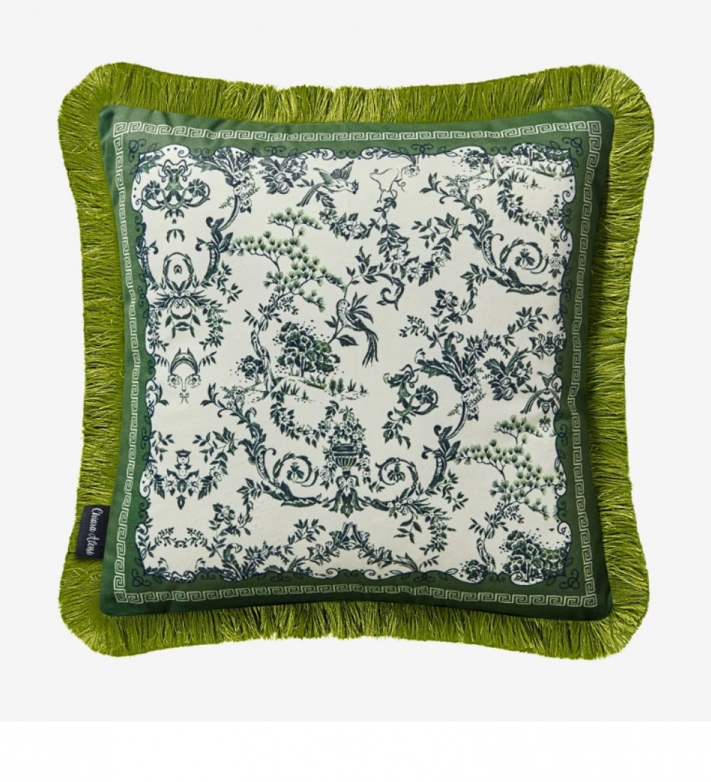 Chiara Alessi Yeşil Kadife Dekoratif Yastık 45X45 Cm CATFG4343GR