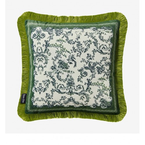 Chiara Alessi Yeşil Kadife Dekoratif Yastık 45X45 Cm CATFG4343GR