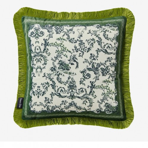Chiara Alessi Yeşil Kadife Dekoratif Yastık 45X45 Cm CATFG4343GR