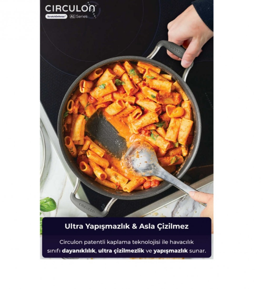 CIRCULON, 24CM CAM KAPAKLI SIĞ TENCERE D-MYR224L