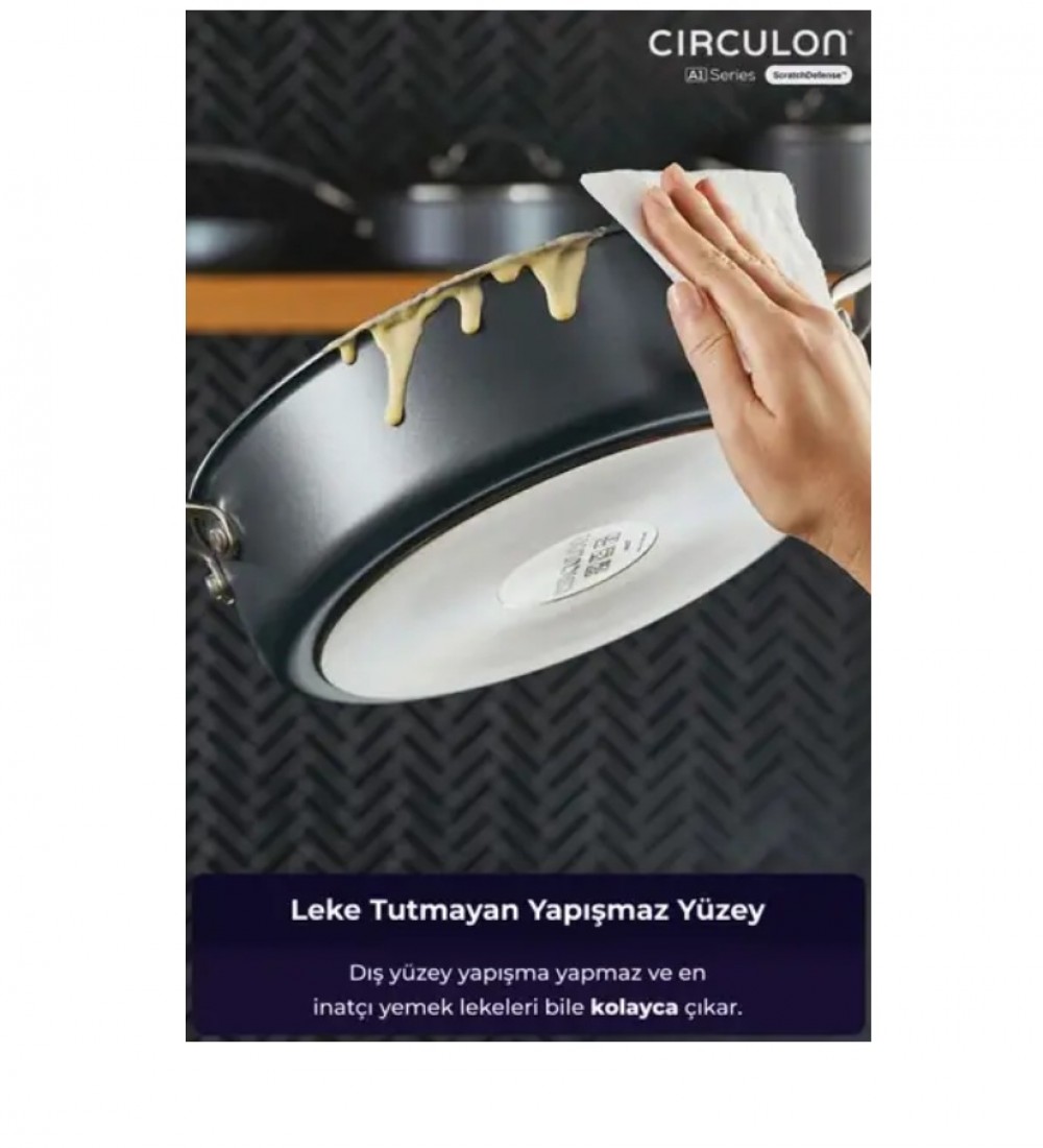 Circulon Cam Kapaklı Sığ Tencere 28 CM
