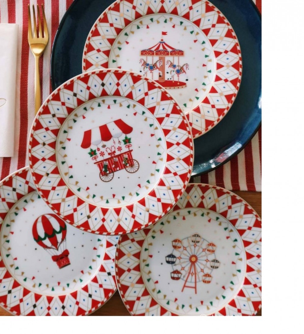 Easy Life 4'lü Porselen Pasta Tabağı 19 cm