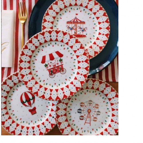 Easy Life 4'lü Porselen Pasta Tabağı 19 cm 