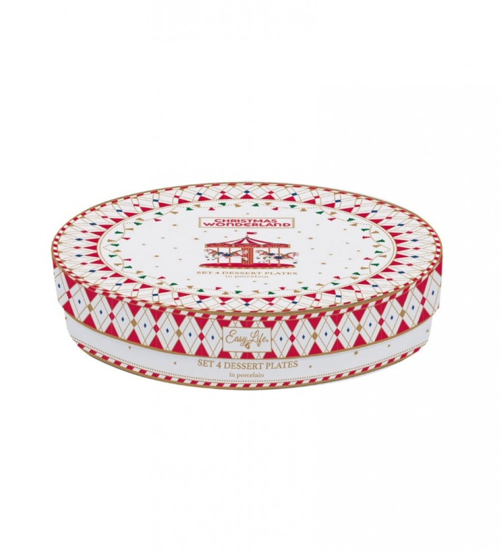 Easy Life 4'lü Porselen Pasta Tabağı 19 cm