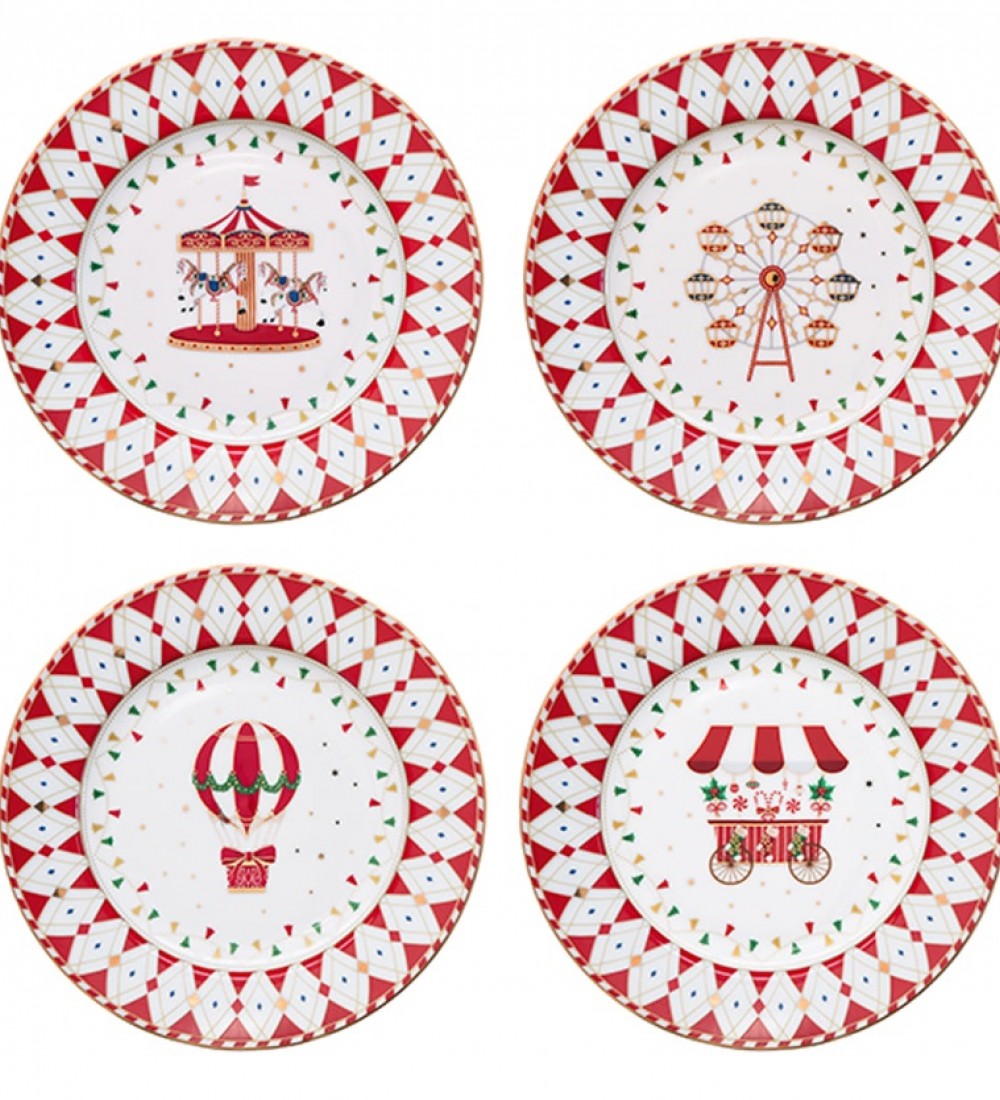 Easy Life 4'lü Porselen Pasta Tabağı 19 cm