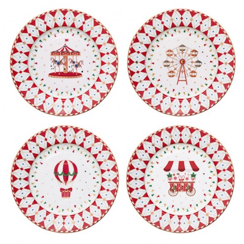 Easy Life 4'lü Porselen Pasta Tabağı 19 cm 