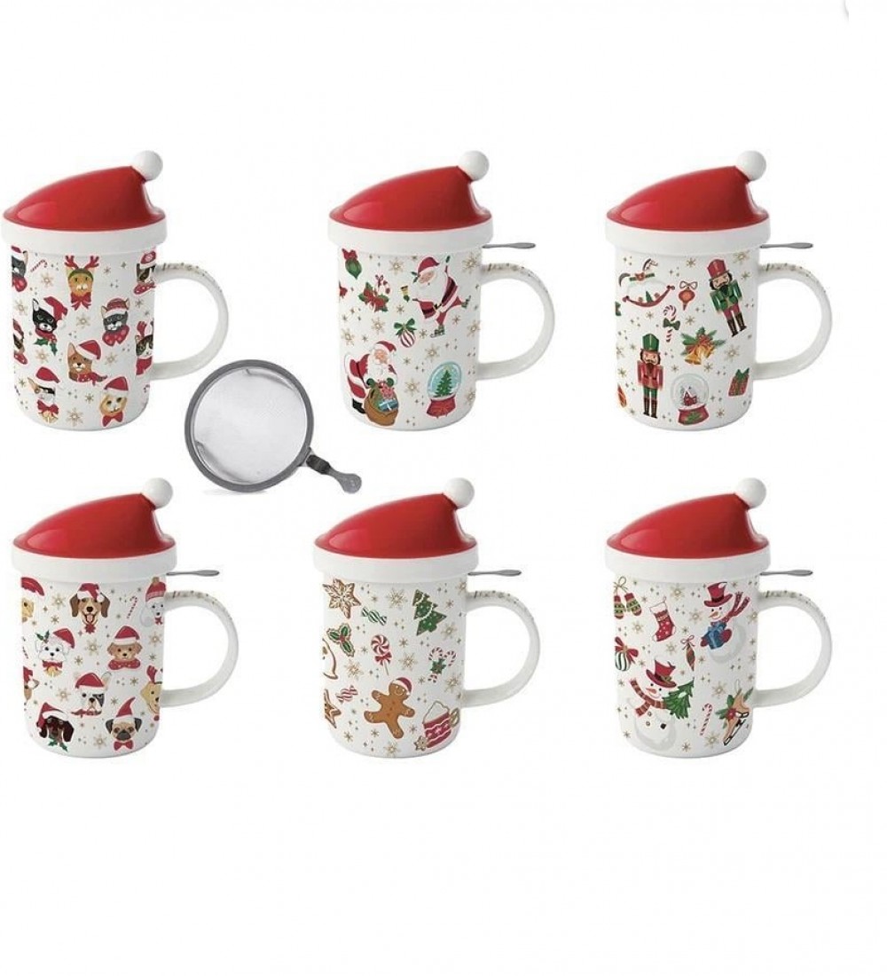 Easy Life Porselen Kulplu Bardak Kapaklı ve Metal Demlikli 370 ml 1345 CRFR