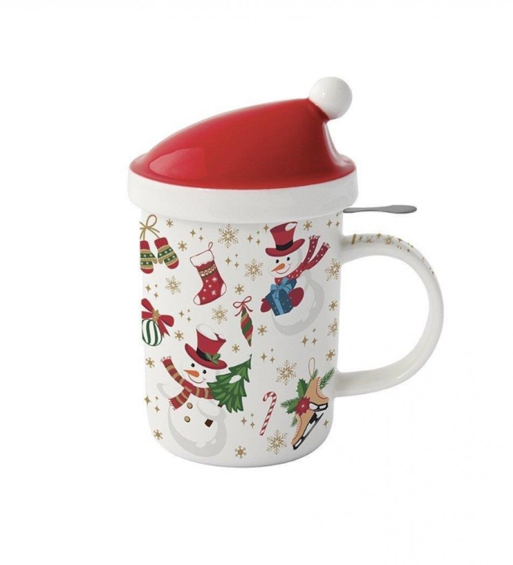 Easy Life Porselen Kulplu Bardak Kapaklı ve Metal Demlikli 370 ml 1345 CRFR