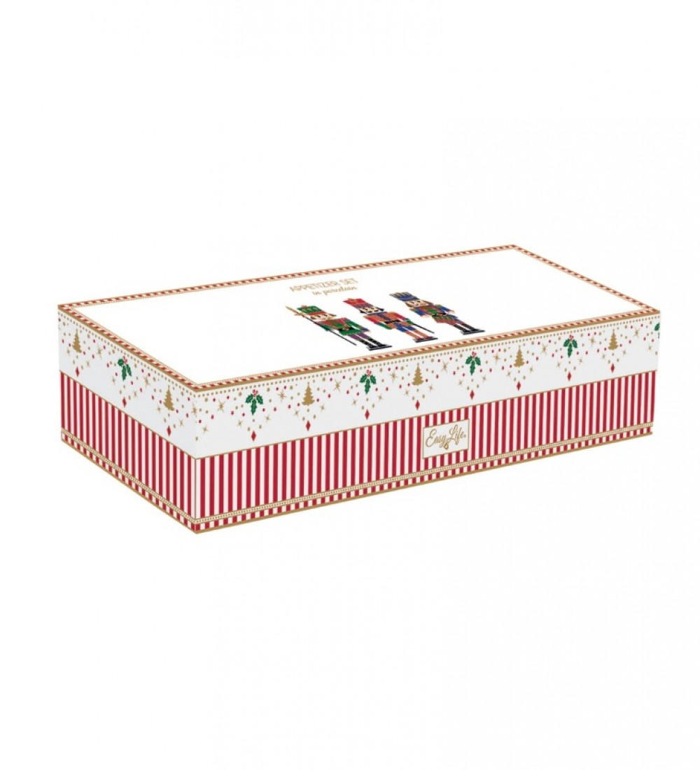 Easy Life 3 Parça Porselen Meze Seti Bambu Tepsili 34 x 12 cm