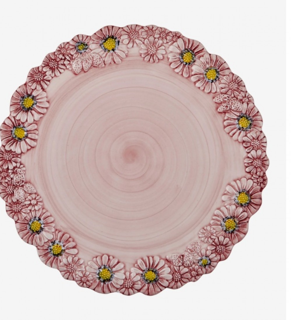 EDELWEISS ITALY CAMMOMİLLA KIRMIZI SERVİS TABAĞI 36X36 CM