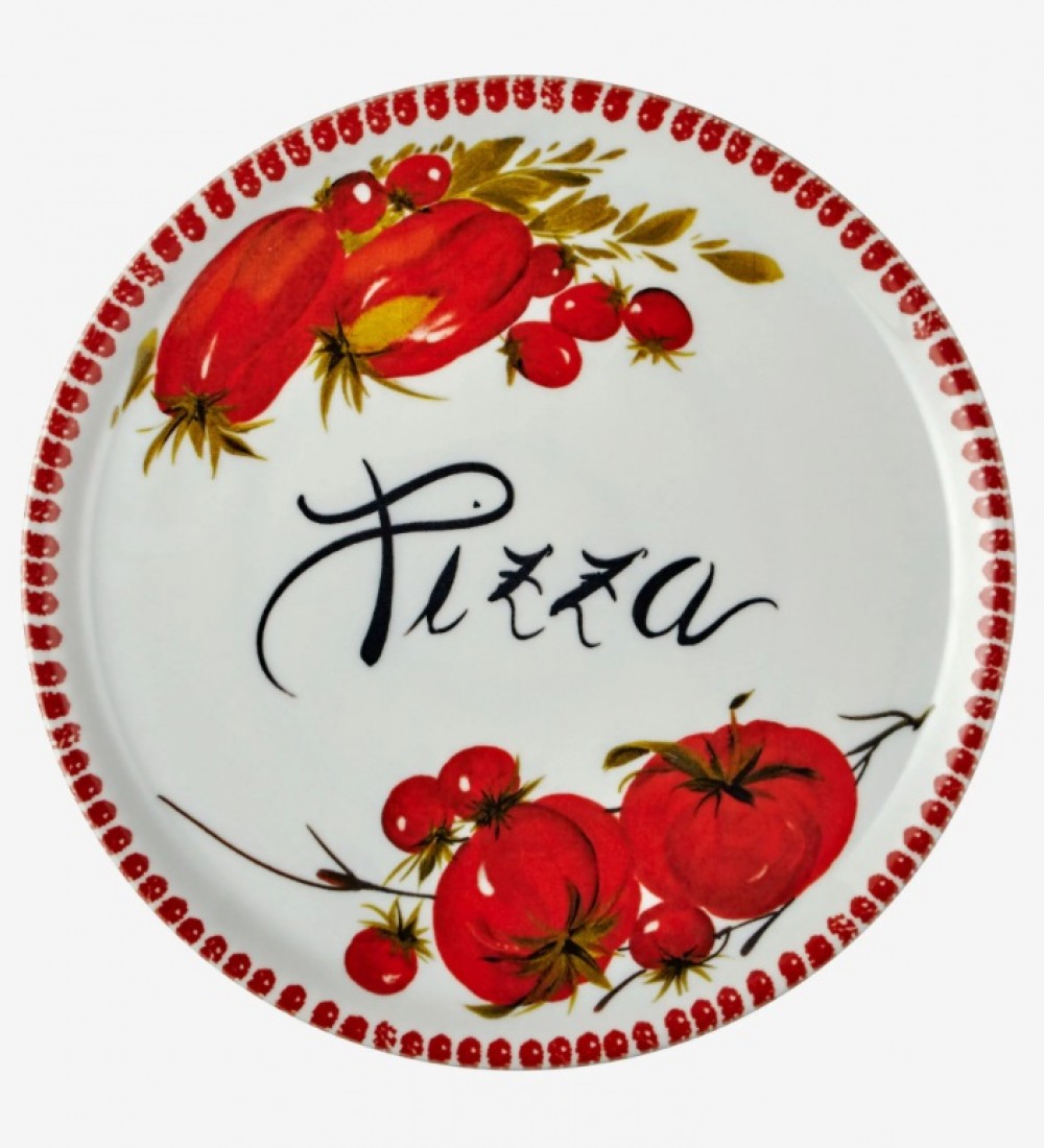 EDELWEISS ITALY DOMATES DESENLİ PİZZA TABAĞI 33 CM