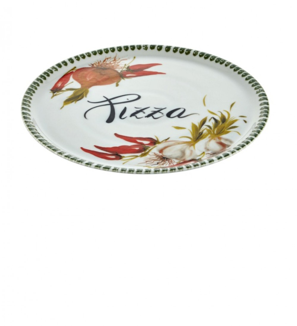 EDELWEISS ITALI SARIMSAK DESENLİ PİZZA TABAĞI 33 CM