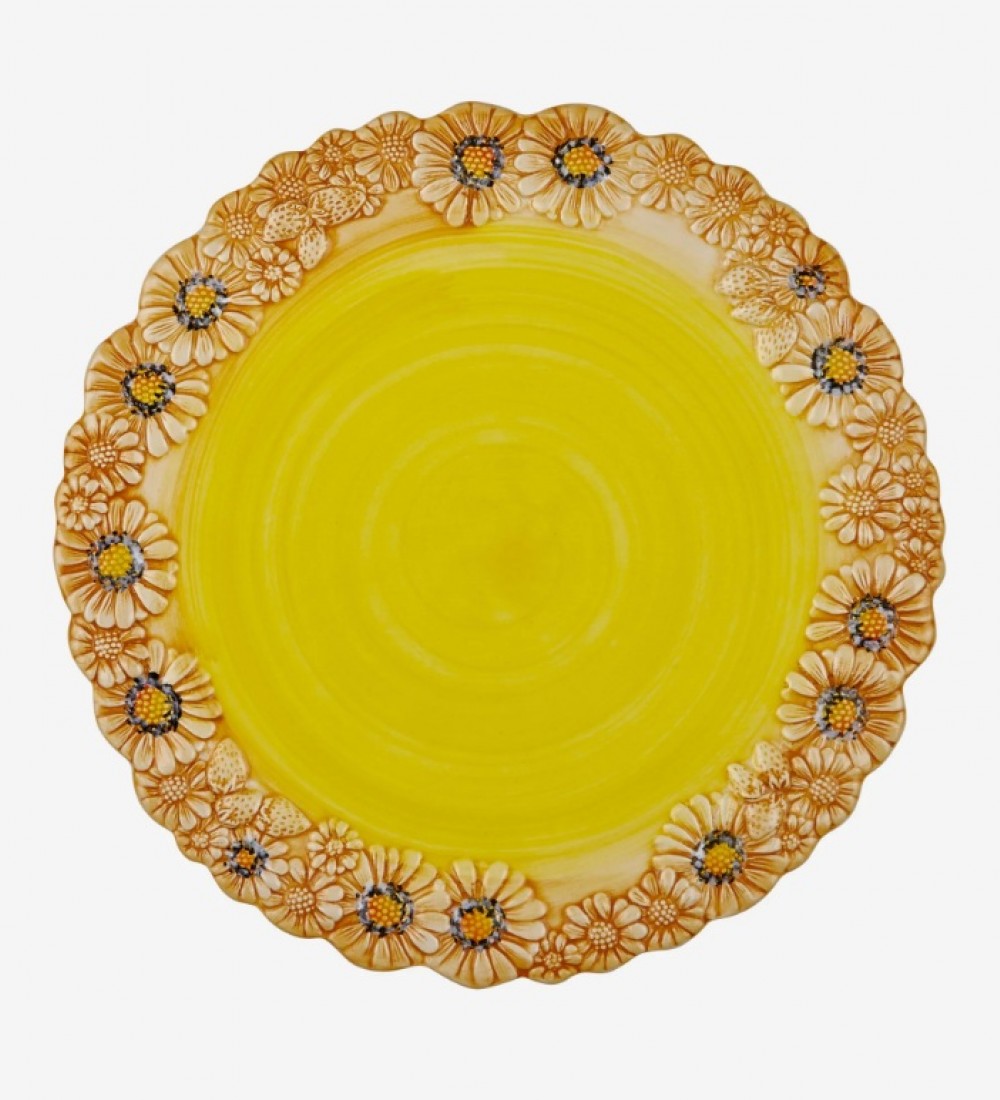 EDELWEISS ITALY CAMMOMİLLA SARI SERVİS TABAĞI 36X36 CM