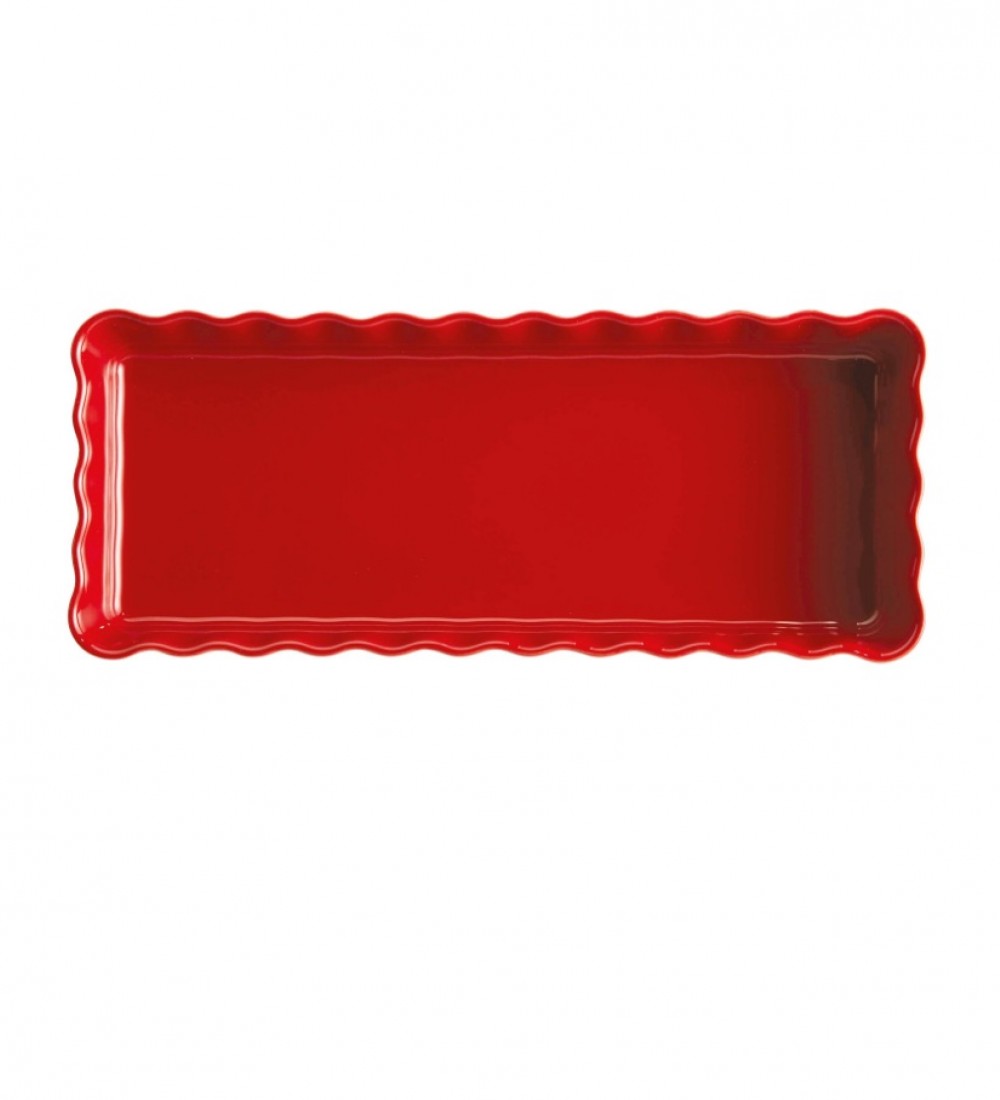 Emile Henry Tart-Börek-Fırın Kabı Dikdörtgen 36.5 x 15 cm Kırmızı/Burgundy