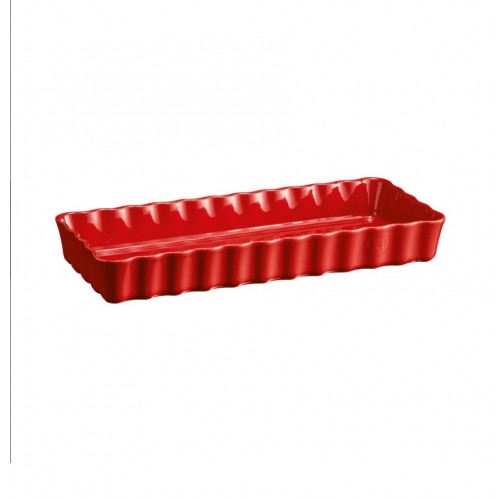 Emile Henry Tart-Börek-Fırın Kabı Dikdörtgen 36.5 x 15 cm Kırmızı/Burgundy