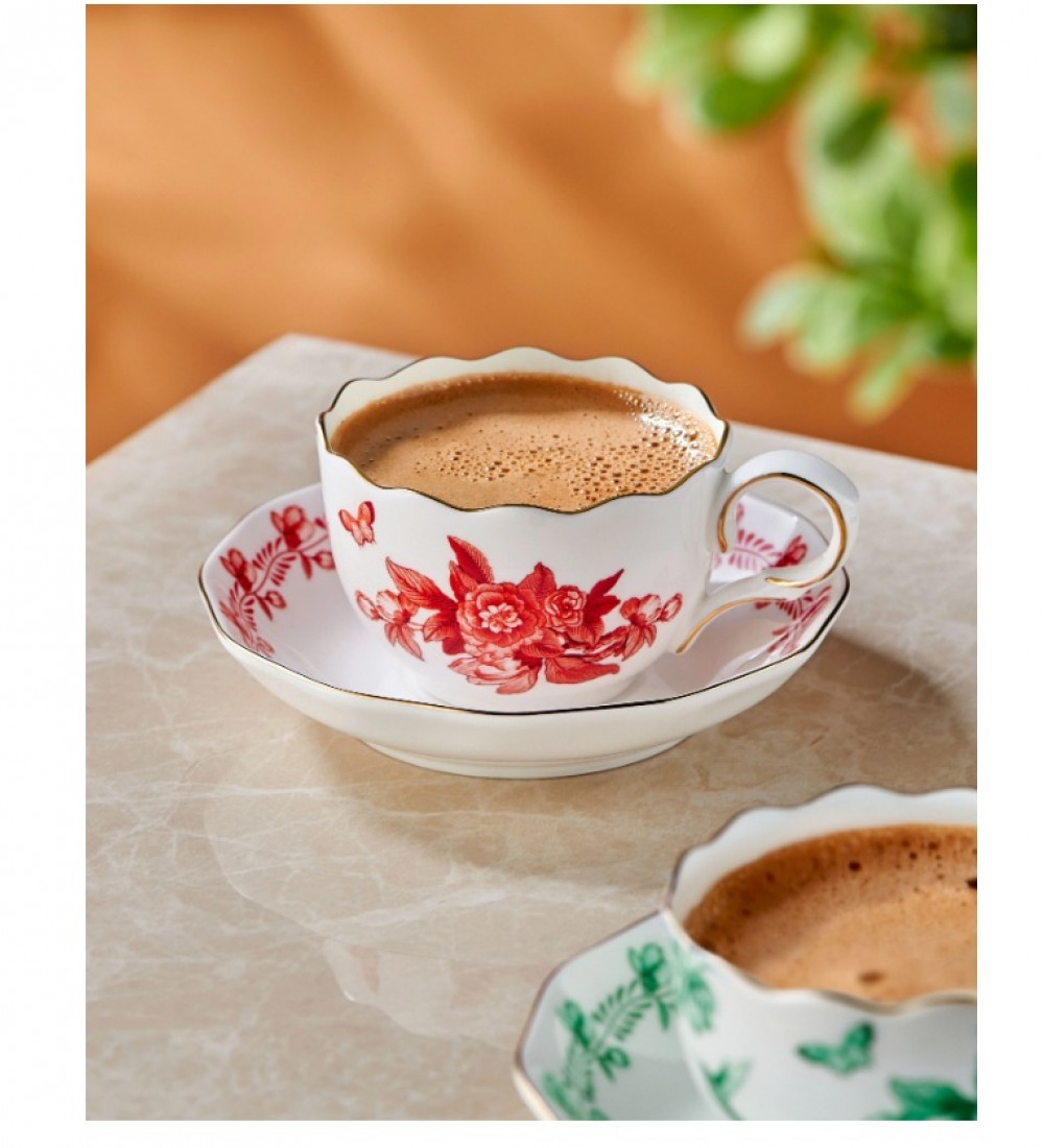 Chiara Alessi Kırmızı Porselen Kahve Fincan Seti 100 Ml Primavera Collection CAPBC984RD2