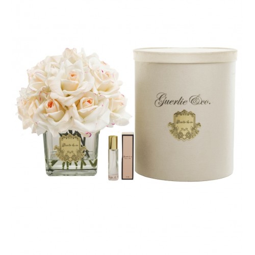 Guerlie&co. Krem Pembe 15 Gül Kare Cam Gold