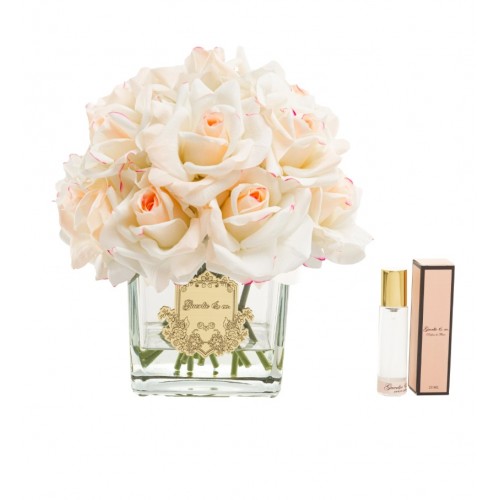 Guerlie&co. Krem Pembe 15 Gül Kare Cam Gold