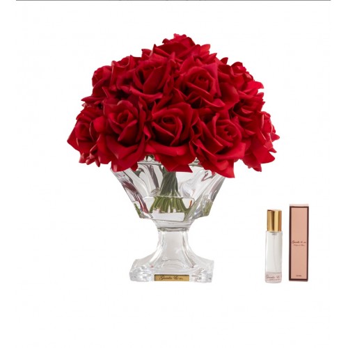 Guerlie&co. Kırmızı 19 İri Gül Kristal Cam