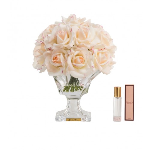 Guerlie&co. Krem Pembe 19 İri Gül Kristal Cam