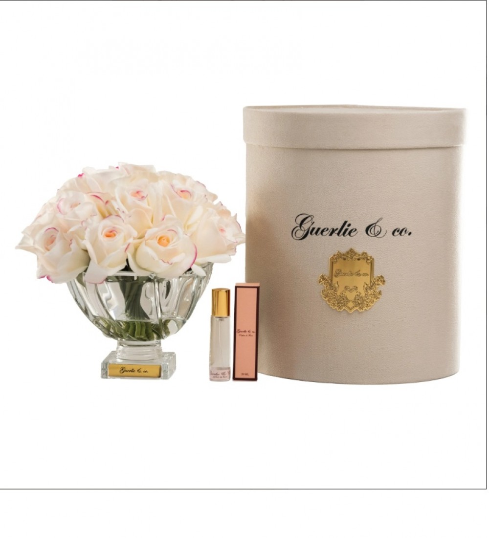 Guerlie&co. Krem Pembe 21 Tomurcuk Gül Kristal Cam