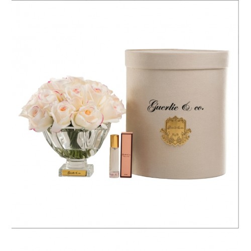 Guerlie&co. Krem Pembe 21 Tomurcuk Gül Kristal Cam