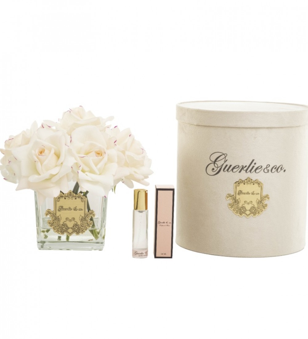 GUERLİE & CO 7 GÜL KREM PEMBE KARE GOLD