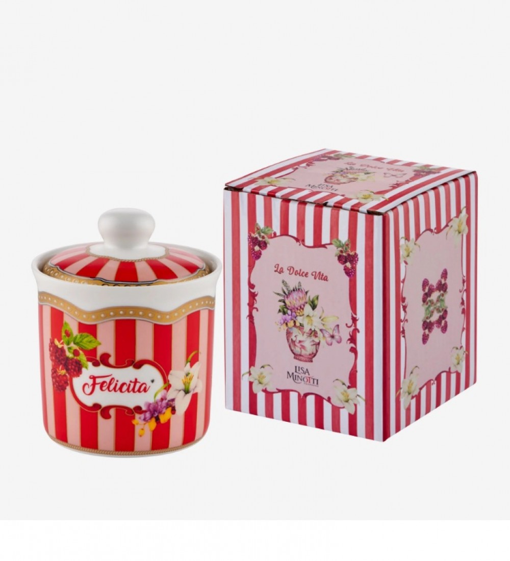 Lisa Minotti Kırmızı Porselen Saklama Kabı 300 Ml LMPPLSC300RD