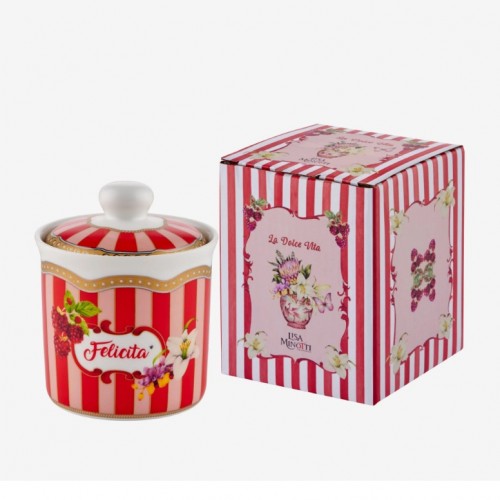 Lisa Minotti Kırmızı Porselen Saklama Kabı 300 Ml LMPPLSC300RD