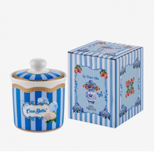 Lisa Minotti Mavi Porselen Saklama Kabı 300 Ml LMPPLSC300BL