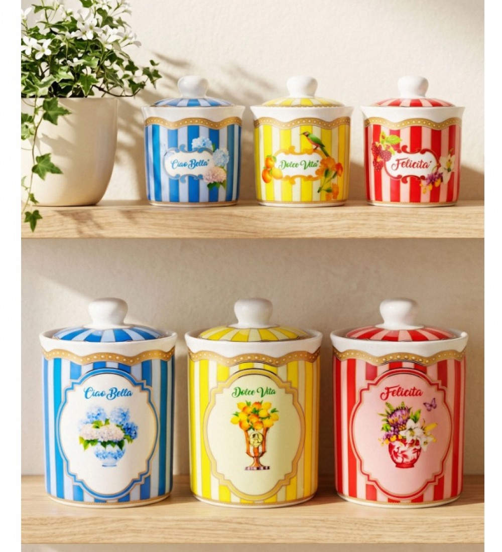 Lisa Minotti Mavi Porselen Saklama Kabı 300 Ml LMPPLSC300BL