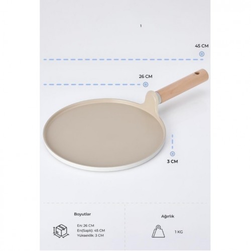 NEOFLAM FİKA ALÜMİNYUM DÖKÜM KREP TAVA 26CM BEJ D-NEOFCR126 