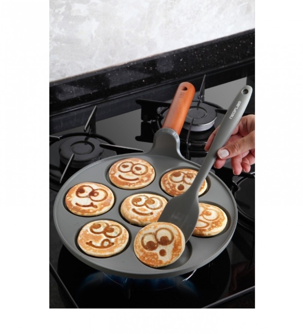 NEOFLAM FİKA ALÜMİNYUM DÖKÜM PANCAKE TAVASI 26CM GRİ D-NEOGPC126