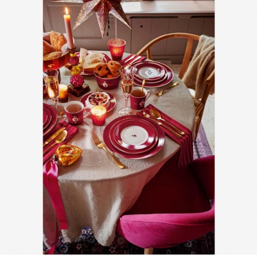 PİP STUDİO KIRMIZI GEYİK PORSELEN KAHVALTI TABAĞI 21 CM LOVE BİRDS 