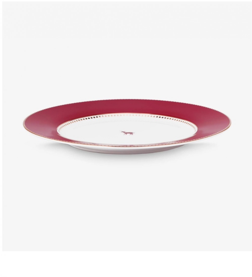 PİP STUDİO Kırmızı Geyikli Porselen Yemek Tabağı 26,5