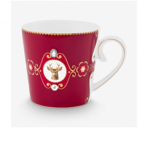 Pip Studio Love Birds Kırmızı Geyikli Porselen Kupa 150 ML