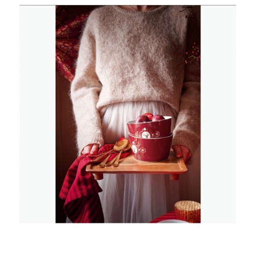 Pip StudioLove Birds Geyikli  Kırmızı Porselen Kase 15 Cm 