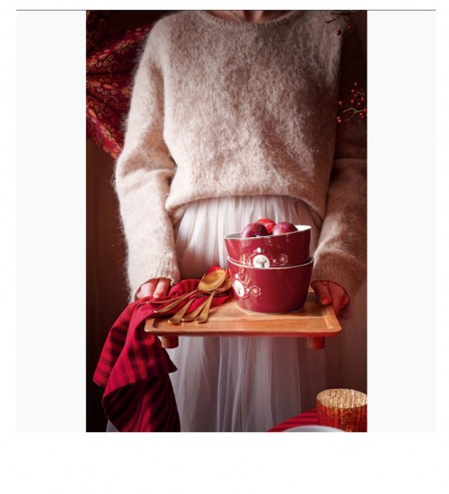 Pip StudioLove Birds Geyikli  Kırmızı Porselen Kase 15 Cm 