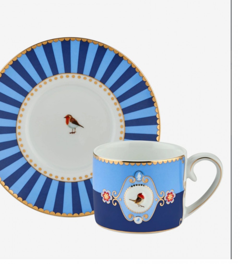 Pip Studio Mavi Porselen Kahve Fincanı 125 Ml Love Birds 51004211