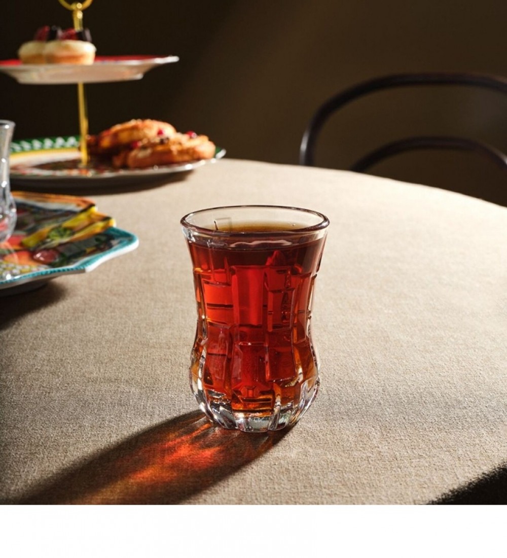 RCR Etna Yüksek Kalite Cam 6'lı Çay Bardağı 140 ml