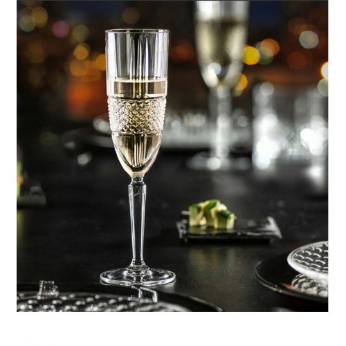 RCR Brillante Yüksek Kalite Cam 6'lı Flüt Kadeh Seti 185 ml