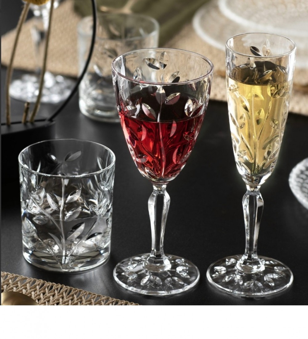 RCR Laurus Yüksek Kalite Cam 6'lı Su Bardağı Seti 330 ml