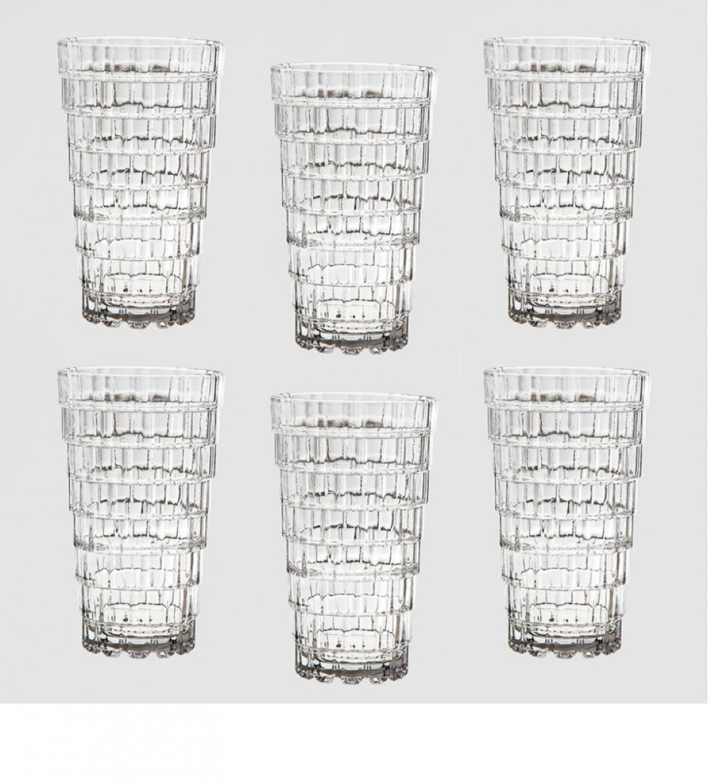 RCR Stack Yüksek Kalite Cam 6'lı Meşrubat Bardağı Seti 390 ml