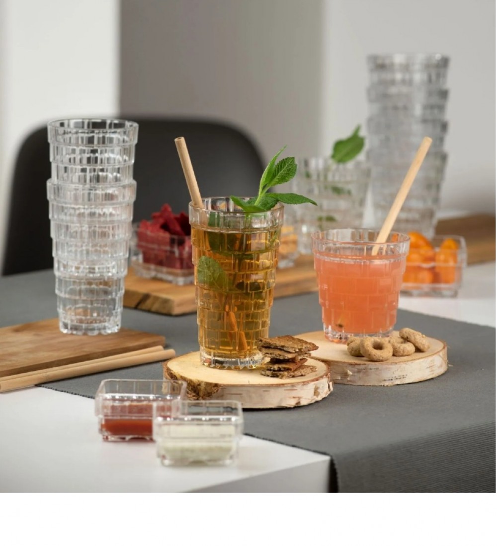 RCR Stack Yüksek Kalite Cam 6'lı Meşrubat Bardağı Seti 390 ml