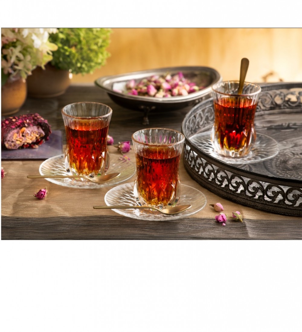 RCR Adagio Yüksek Kalite Cam 6'lı Çay Bardak Seti 140 ml